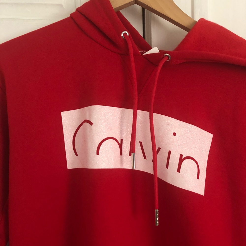Red Calvin Klein jeans hoodie
